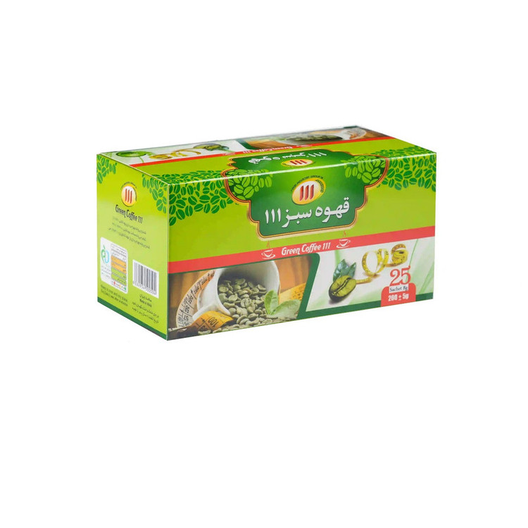 ساشه قهوه سبز 111 - 200 گرم بسته 25 عددی