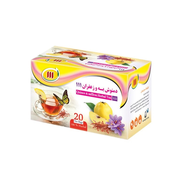 دمنوش به و زعفران 111 - 40 گرم بسته 20 عددی