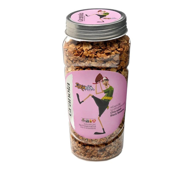 گرانولا جودوسر پرک و کنجد و دانه چیا رژیمی میکس شده با شیره خرما درین کام - 350 گرم