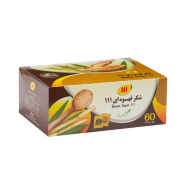 شکر قهوه ای 111 - 300 گرم بسته 60 عددی