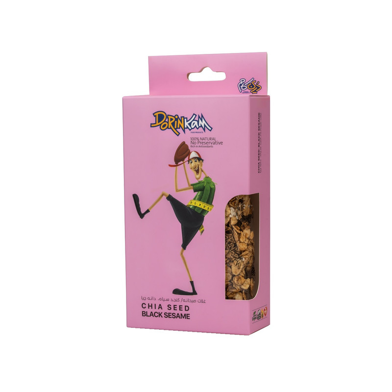 گرانولا جودوسر پرک و کنجد و دانه چیا رژیمی با شیره خرما محصولات غذایی درین کام - 70 گرم