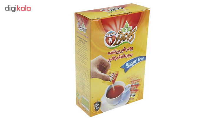 پودر شیرین کننده بدون قند کم کالری کامور بسته 50 عددی