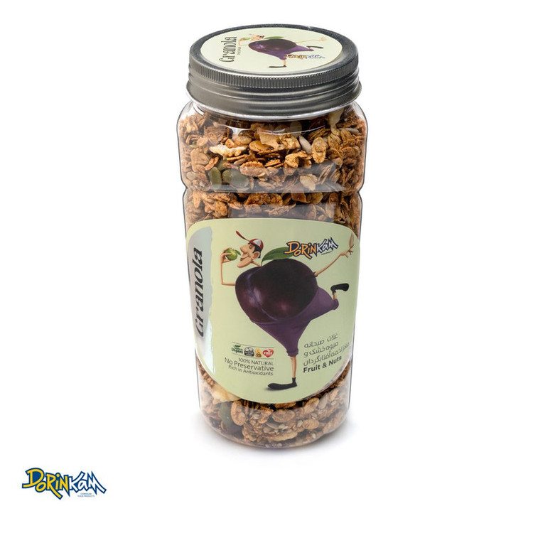 گرانولا جودوسر پرک و میوه خشک و مغز تخمه میکس شده با شیره خرما درین کام - 350 گرم