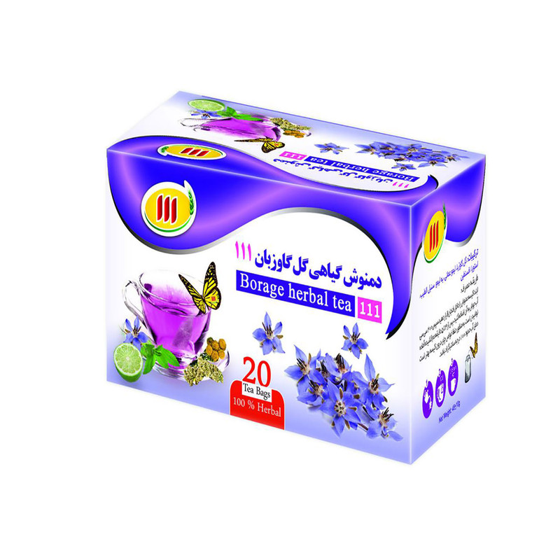 دمنوش گیاهی گل گاو زبان 111 بسته بندی 20 عددی